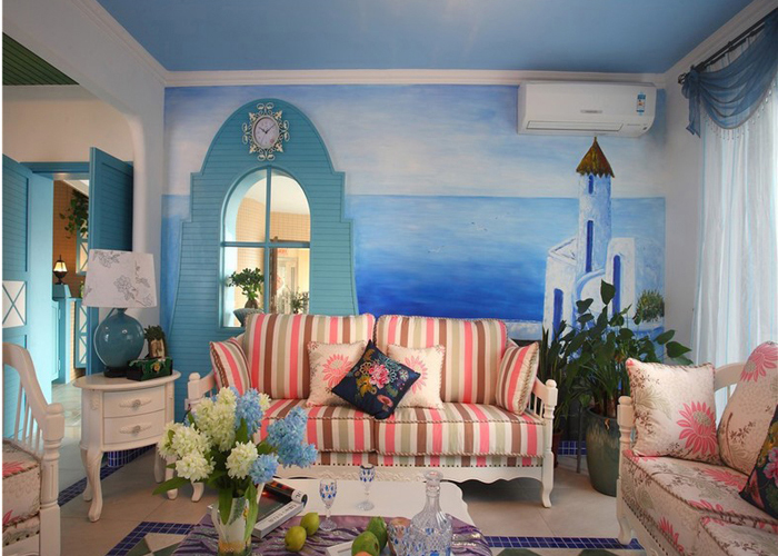 Mediterranean style villa painting